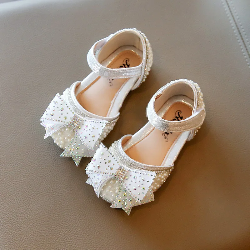 

Pearl Girls Summer Sandals 2022 Spring Summer New Children's Princess Sandals with Bow Kawaii Kids Shoes