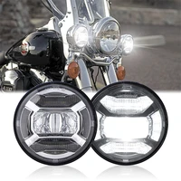4 5%e2%80%9c 4 12 inch led fog lights motorcycle led fog passing lamps with drl for harley classic flhr road king flhtcu flstc flhrc