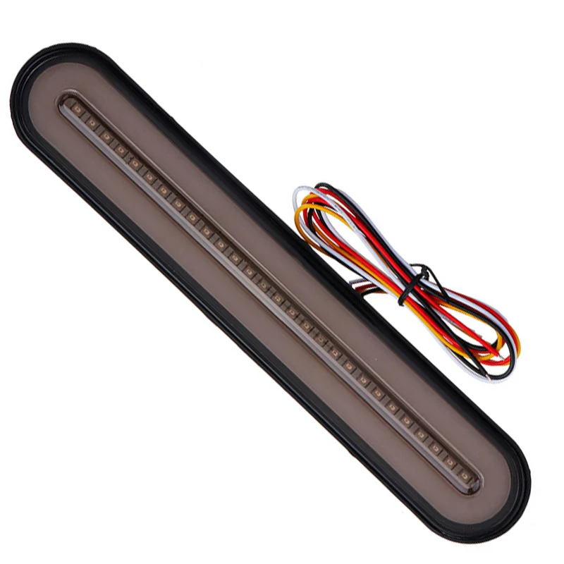 

2PCS Waterproof LED Trailer Truck Brake Light 3 in1 Neon Halo Ring Tail Brake Stop Turn Light Sequential Flowing Signal Light