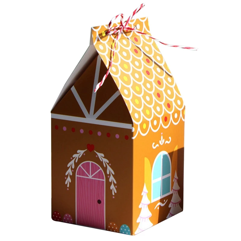 

15 шт., упаковочная коробка для печенья в форме домика