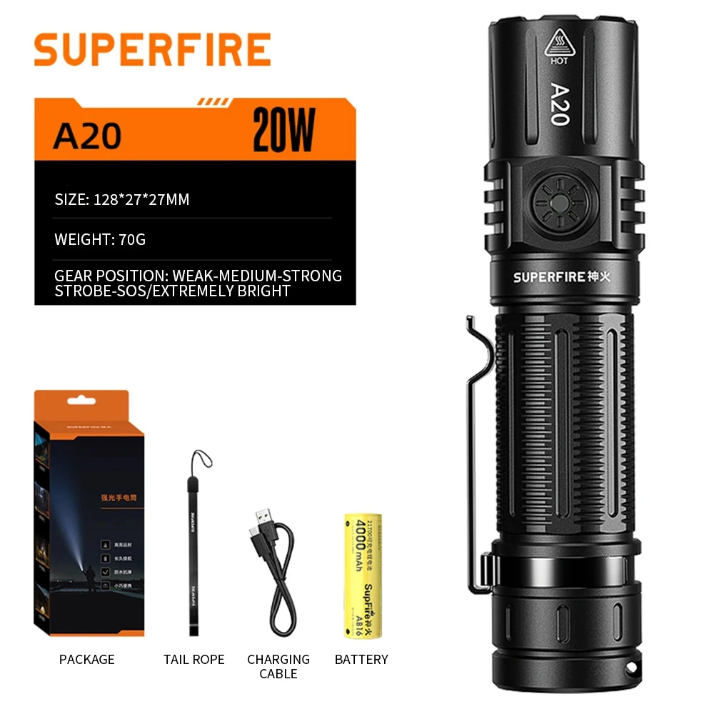 

SUPERFIRE A20 тактический фонарь