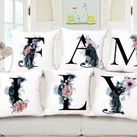 new initials letter cushion pillow covers animal printing home pillowcase pillow decorative sofa car bed cushion cover 45x45cm