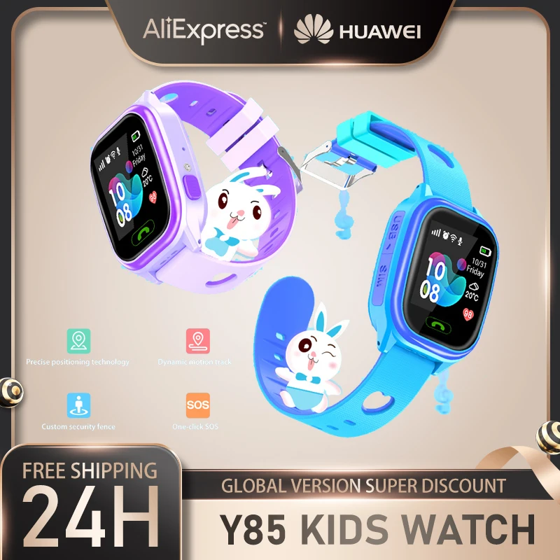 

Huawei Y85 Childs Smartwatch 2G SIM Net Boys Girls Children Waterproof GPS SOS Voice Chat Dynamic Motion Track for Kids Apple