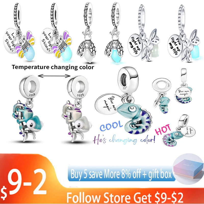 

925 пробы серебряные Светящиеся в темноте подвески-светлячки