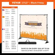 VEVOR 8ft Backdrop Stand for Trade Show Exhibitor Photography Studio W/ Carrying Case Background Stand Backdrop Support System