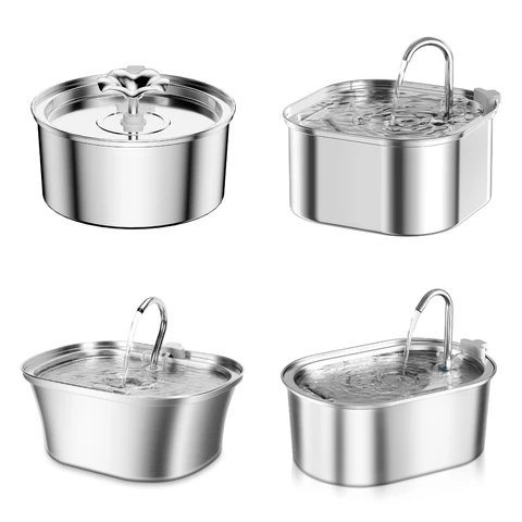 Кормушка для воды для домашних животных, автоматический фонтан для воды, USB электрический бесшумный фонтан для кошек и собак, умная поилка из нержавеющей стали