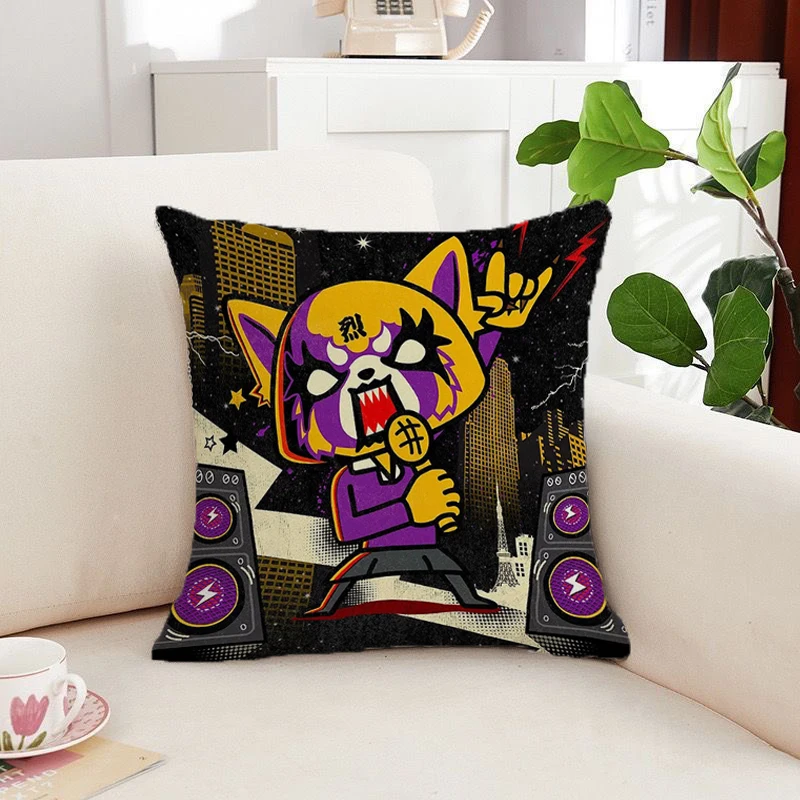

Double-sided Printing Pillow Cover Aggretsuko Pillows Decor Home Kawaii Pillowcase Cushion Covers Decorative Sofa Cushions 45*45