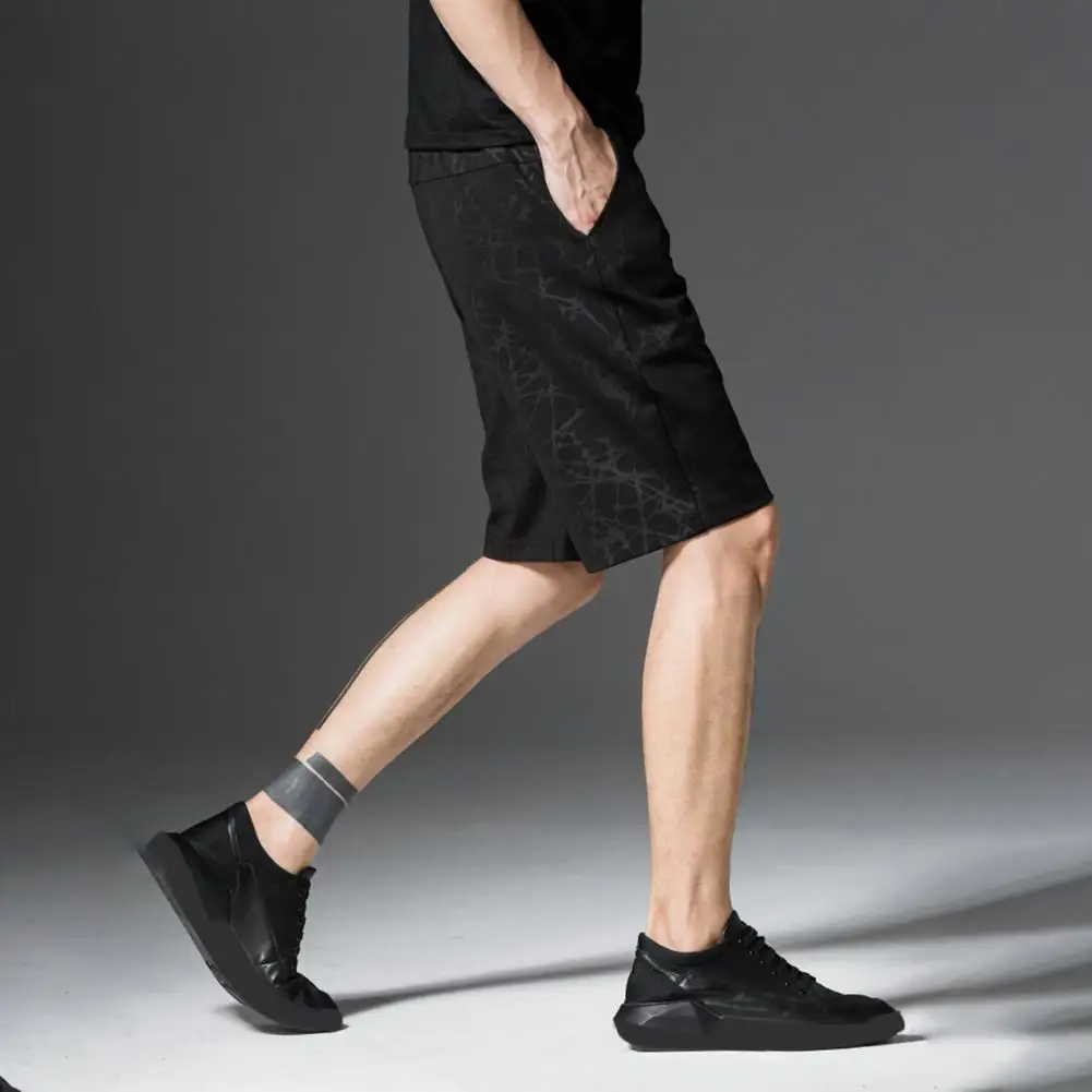 

Summer Stylish Stretchy Knee Length Shorts Male Party shorts Pockets Beachwear