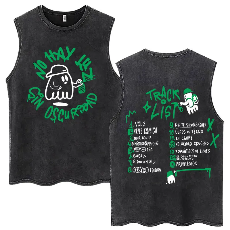 Винтажные моющиеся майки Singer Karol G и Feid Ferxxo футболки для мужчин женщин модная