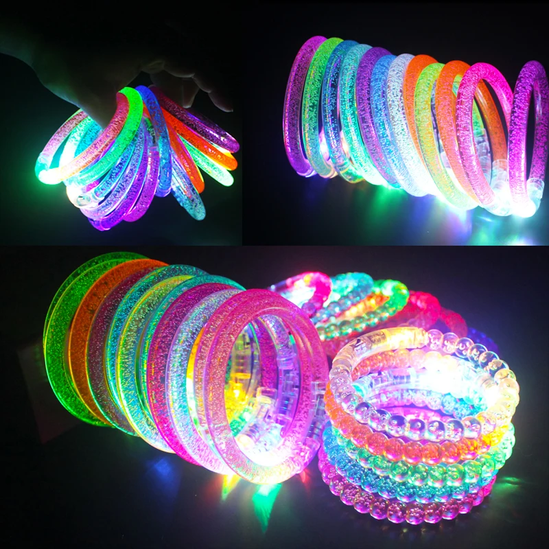 

2023NEW 10/20/30/40/50/60pcs Led Bracelet Wristband Glow In The Dark Party Favor Supplies Light Up Bracelet Toys Wedding Decorat