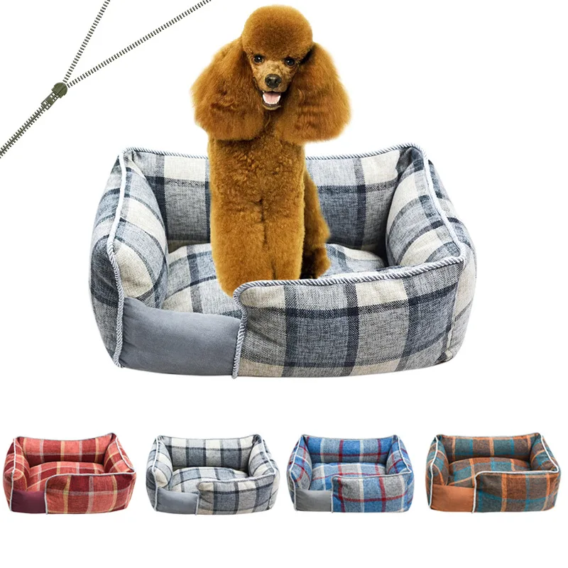 

Pet Bed Plaid Dog Bed Cat Bed Kitten Small Dog All Four Seasons All Removable And Washable Pet Supplies