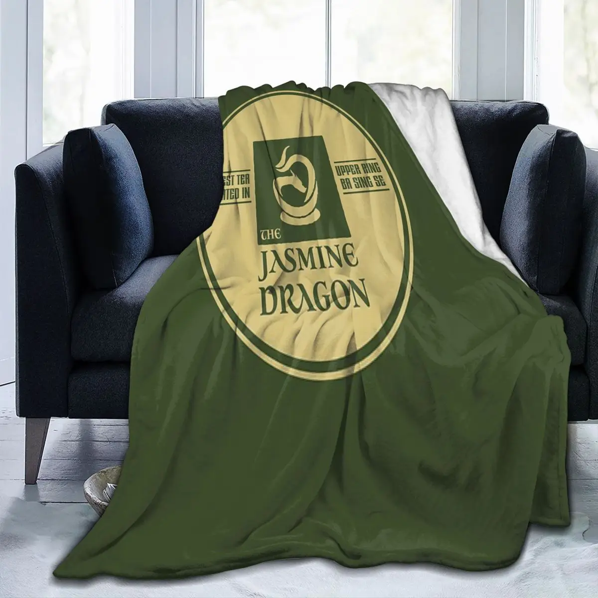 

The Jasmine Dragon Throw Blanket Retro Portable Living Room AntiPilling