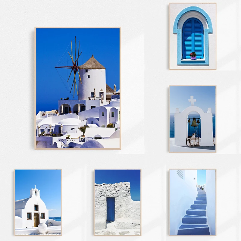 Средиземноморские путешествия Греция Санторини пейзаж Эгейского моря