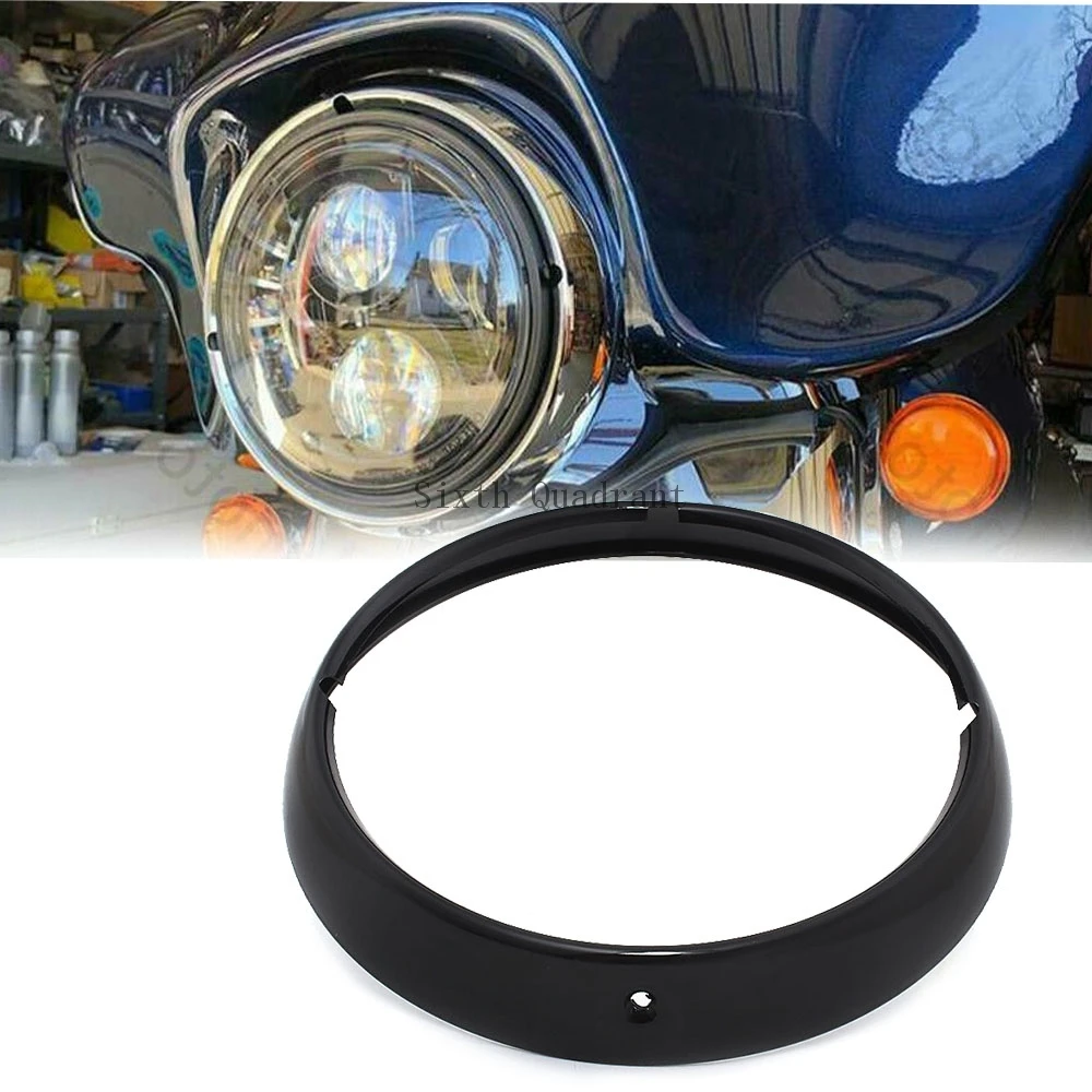 

New Motorcycle Accessorry Front Chrome Headlight Trim Ring For Harley Davidson Touring Road King Electra Glide Street Glide