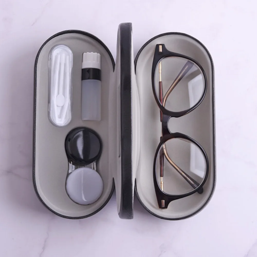

Unisex Portable Dual Use 2 In 1 Contact Lens Boxes Eyeglasses Holder Double Layer Glasses Case