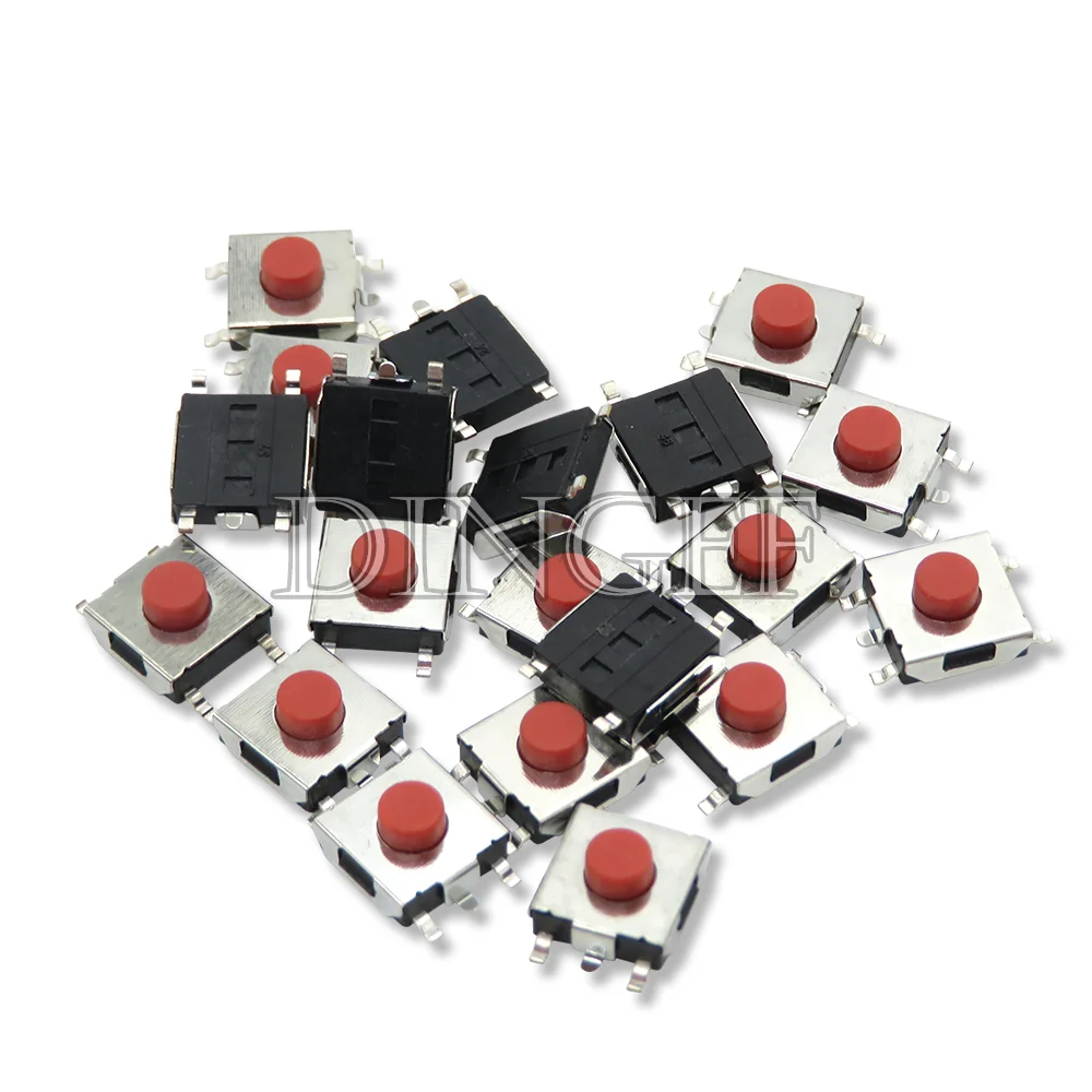 Фото 50 шт. тактовый переключатель 5PIN красный 6*6*2,5/2,7/3,1/3,4/3,7 мм SMD переключатель 6x6x2,5/2,7/3,1/3,4/3,7 мм ibuw МИНИ-кнопочный переключатель 5P №4