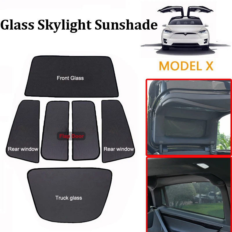 

Skylight Blind Shading Net For Tesla Model X Front Glass Flap Door Roof Sunshade Car Sunroof UV Protection Sun Shade Accessories