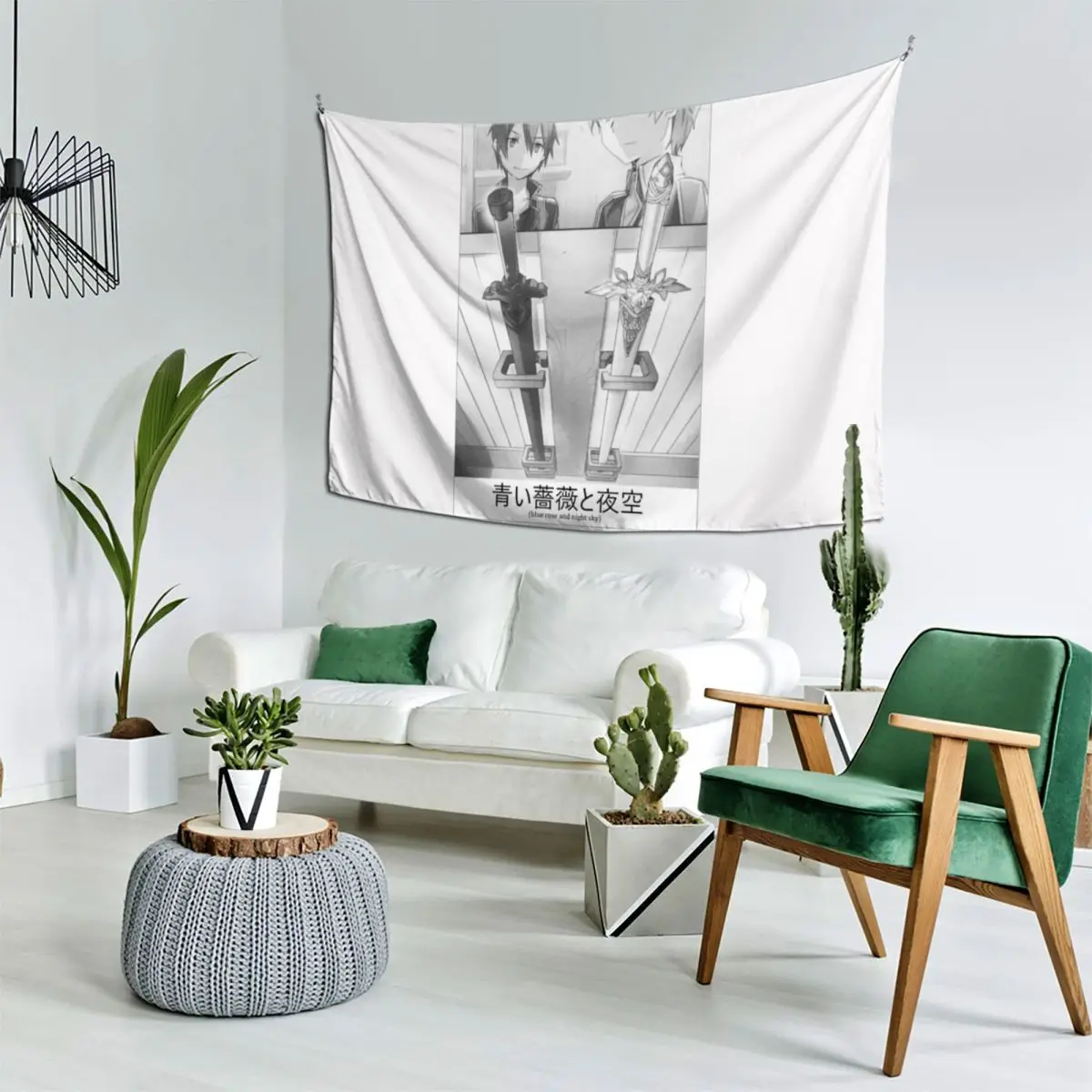 Sword Art Online: Alicization - Голубая роза и ночное небо Футболка с мечом Гобелен Настенный