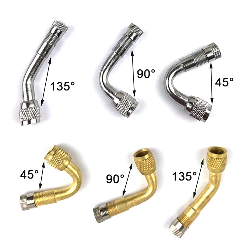 

45 90 135 Degree brass Angle Bent Valve Adaptor Tyre Tube Valve Extension Adapter for Truck Car Moto Bike