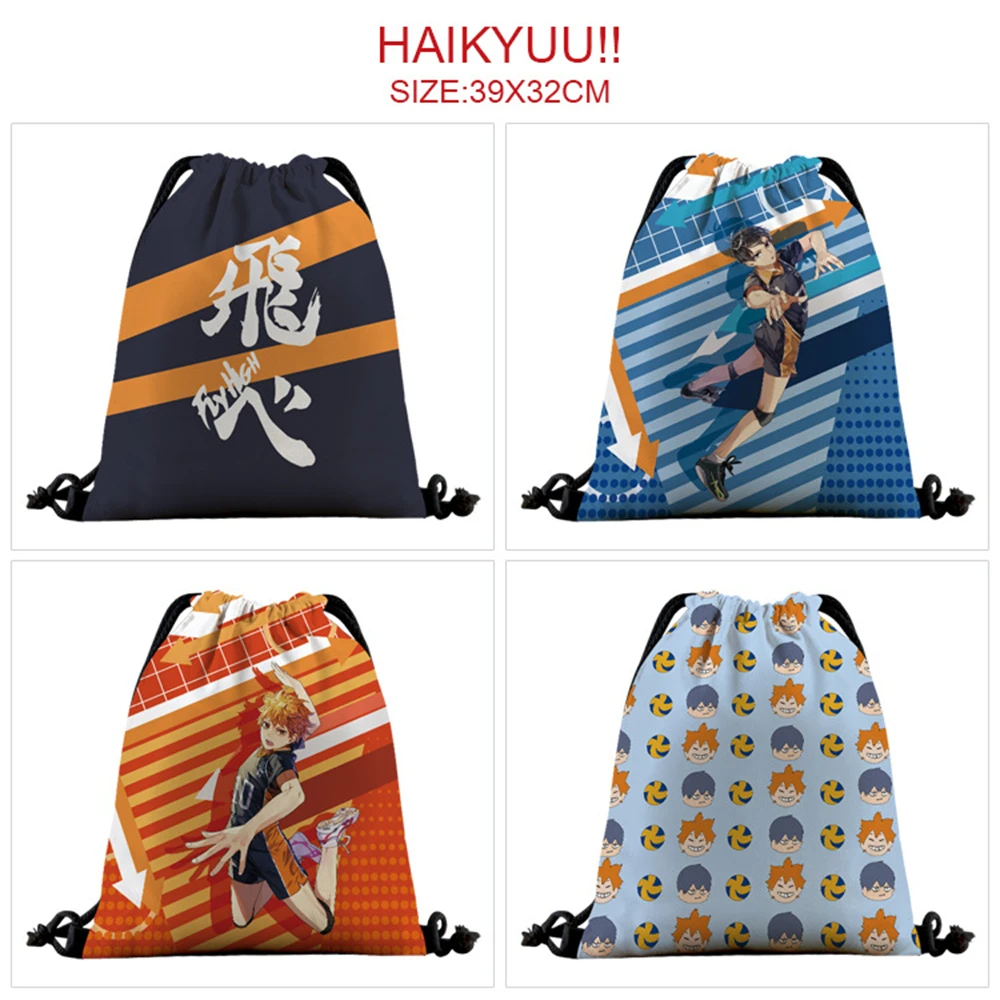 

Anime Haikyuu Canvas Print Drawstring Bag Cartoon Backpack Women Fashion Cosmetic Container Casual Beachbag Travel Shoes Pouch