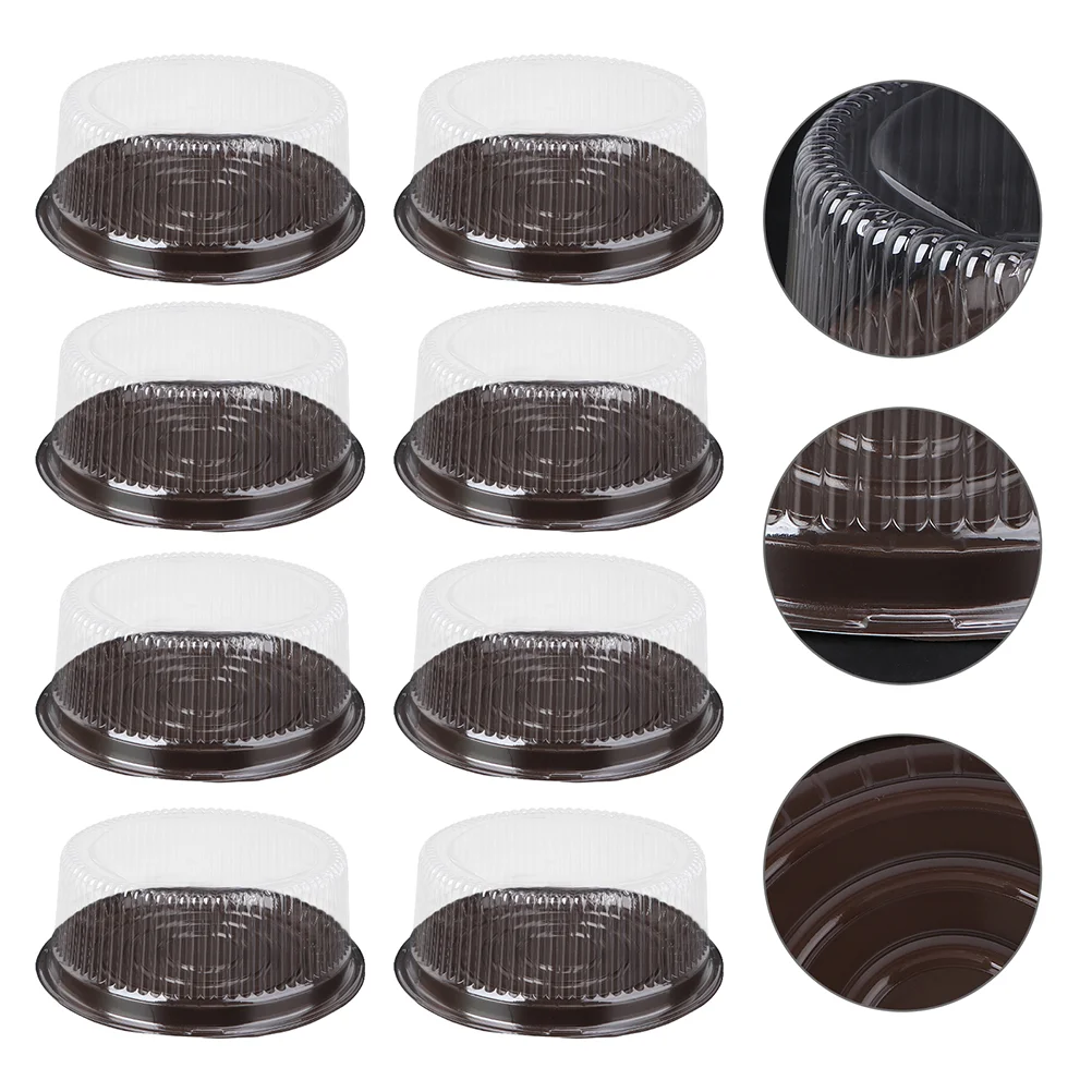 

30Pcs Cake Packing Boxes Cake Wrapping Cases Transparent Dessert Boxes (Coffee)