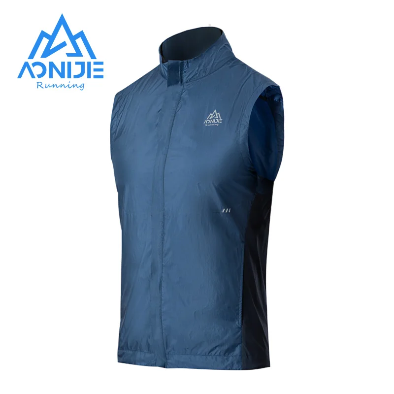 

AONIJIE FM5138 Lightweight Men Sports Windproof Vest Breathable Sleeveless Jacket Zipper Coat Vest For Outdoor Running Hiking