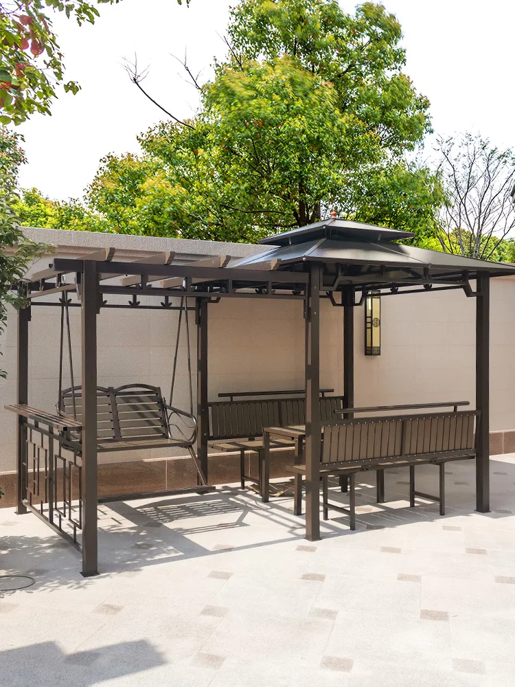 

Gazebo Grapevine Wooden House Garden Mobile Chinese Villa Courtyard Design Outdoor Pavilion Awning