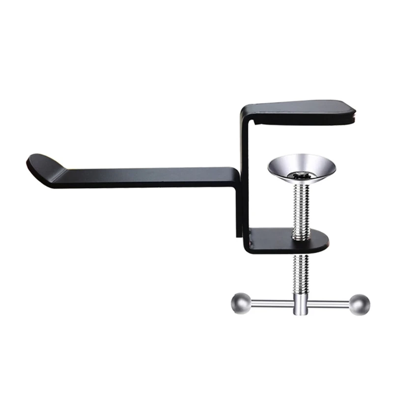 

Headphone Rack for Office Desk Organisation Earphone Holder Minimalist Stylish in Silicone Covered Metal Clamp Style