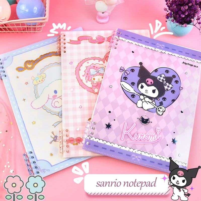 

Sanrio My Melody Notepad Cartoon Kawaii Kuromi Cinnamoroll Acrylic Cover Detachable B5 Notebook Student Workbook Diary Handbook