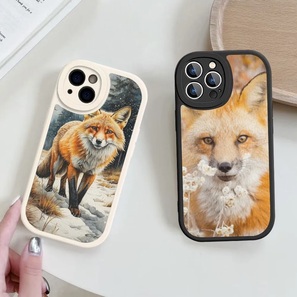 

Cute Animal Fox Phone Case Hard Leather For IPhone 14 13 12 Mini 11 14 Pro Max Xs X Xr 7 8 Plus Fundas