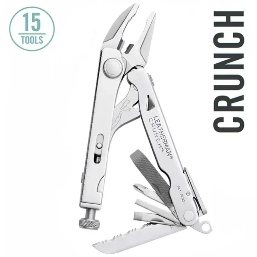 

LEATHERMAN - CRUNCH 15 In 1 Multitool Outdoor Camping Supplies Folding Knife Tactical Survival Hunting EDC Nature Hike Portable