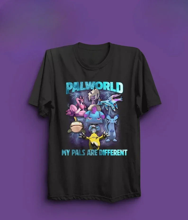 Ретро-футболка Palworld 90-х с голенищем Подарочная футболка Lovander Chillet японская