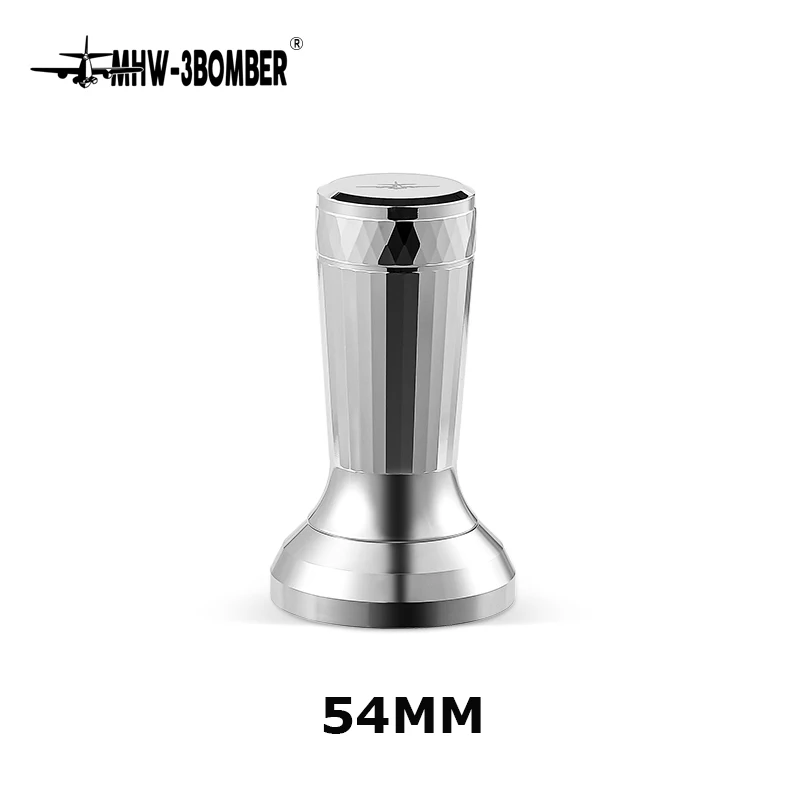 54MM Coffee Tamper Aluminum Handle Stainless Steel Flat Base Powder Hammer Adjustable Espresso Distribution Accessories - купить по