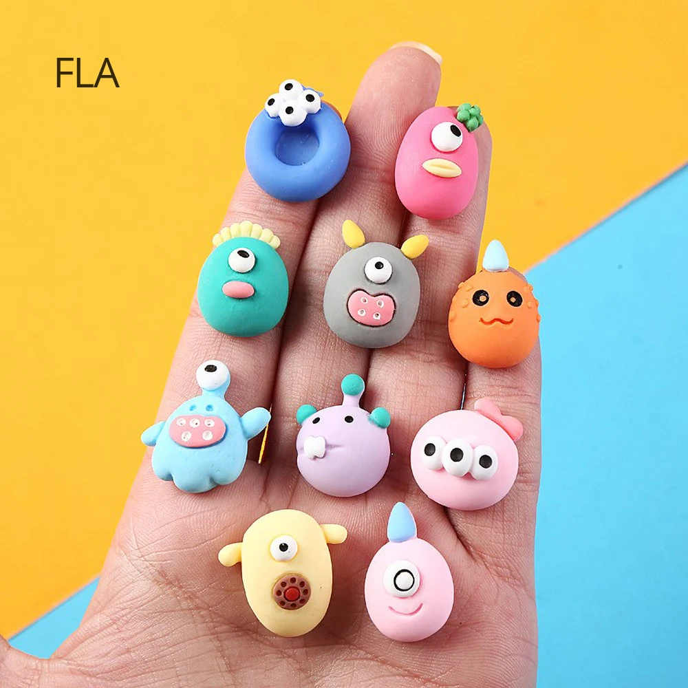 

5PCS 3D Resin Cartoon Monster Toyes Decorations Birthday Gifts Scrapbook Embellishments DIY Phone Case Decor