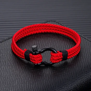 Horseshoe Buckle Bracelet Olive , Green , Keel Rope 2