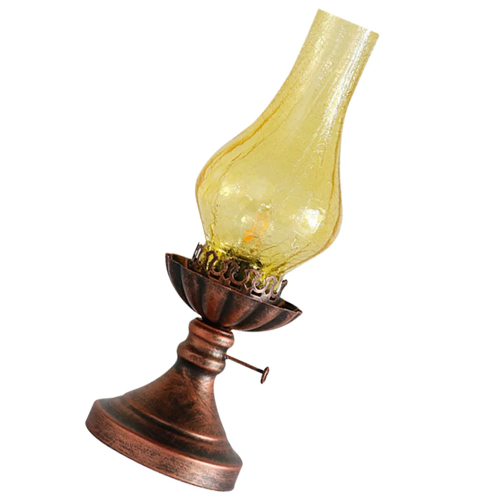 

Vintage Desktop Kerosene Lamp Exquisite Desktop Ornament Kerosene Light Tabletop Lamp for Scene Decor