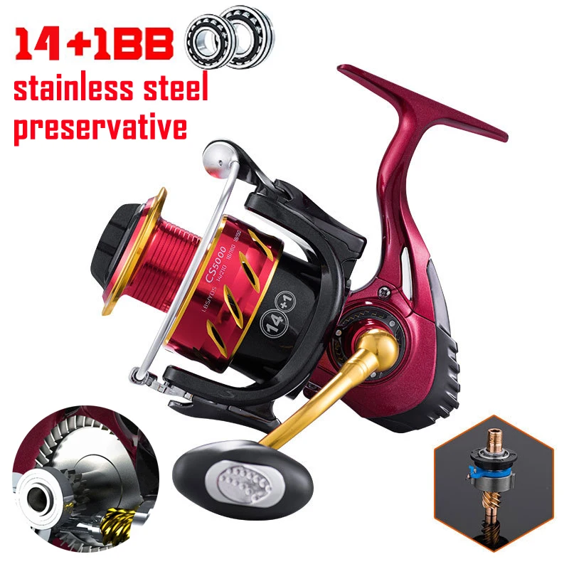 

Lieyuwang CS1000-7000 12BB One way bearing Spinning Reel carp fishing reel All metal spool spinning Reels