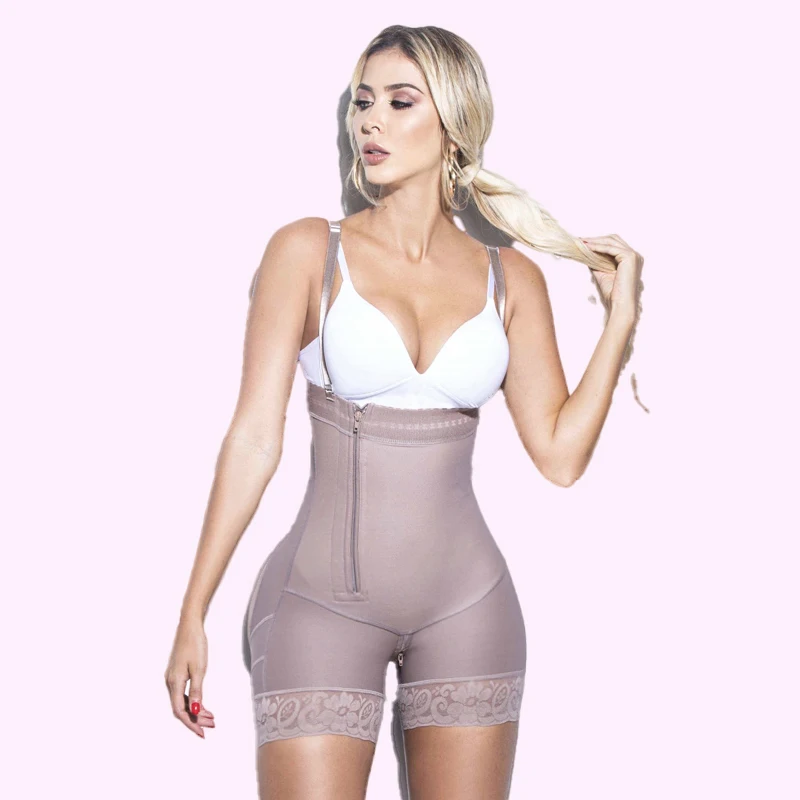 Women's Tummy Control Butt Lifter Zipper Hip Lifting Shapewear Short Bodysuit Fajas Colombianas Reductoras Y MoldeadoraWith shou