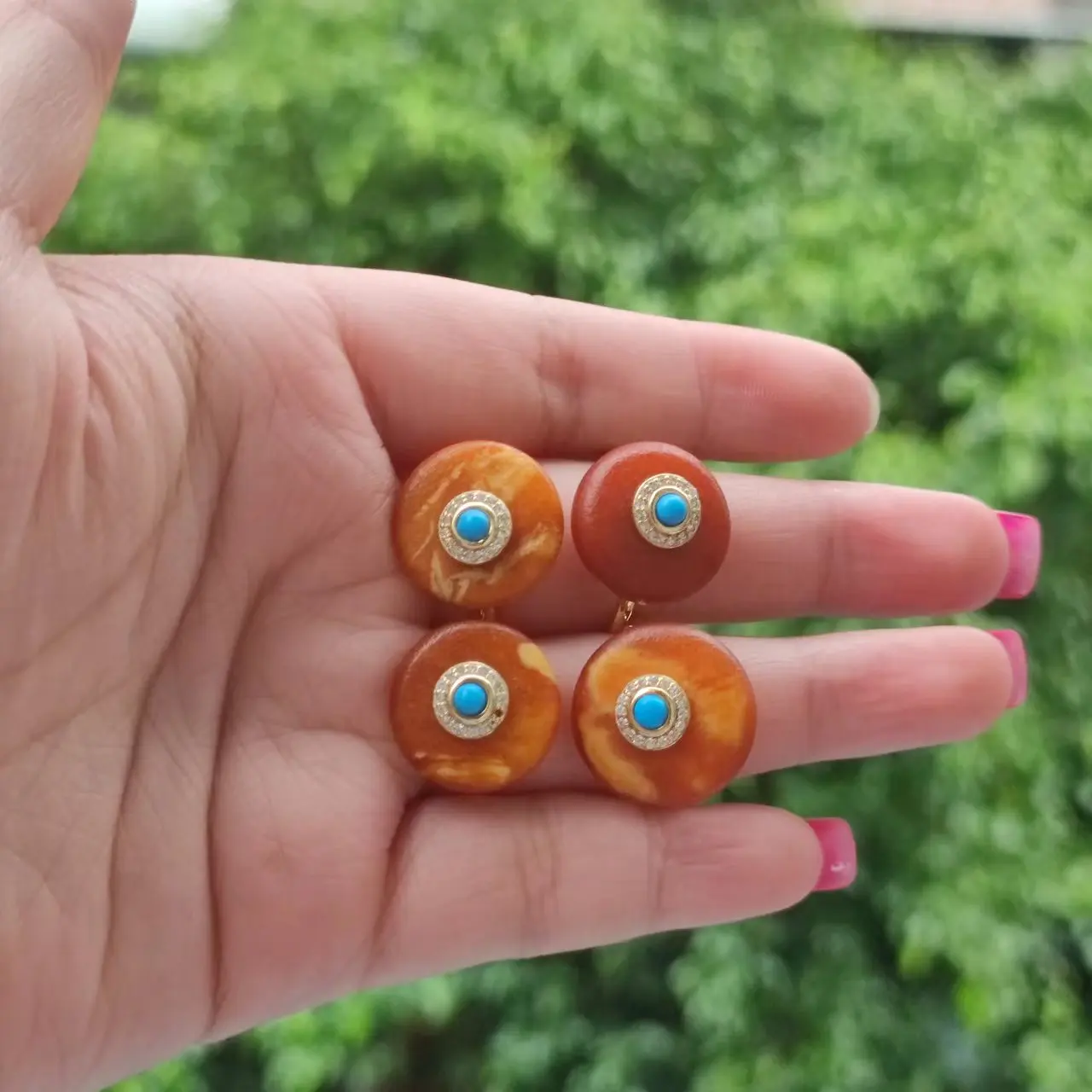 1pcs/lot s925 Silver Gold Plated Reflowed Amber Antique Safety Buckle Gemstone Women's Ring classical turquoise adjustable taki