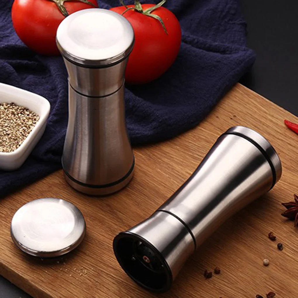 Stainless Steel Salt Pepper Grinder 120ML Pepper Mill Shaker with Adjustable Coarseness