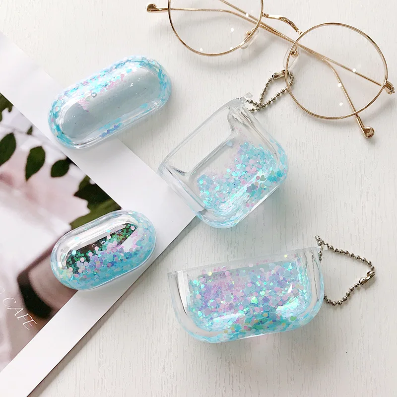 

Airpods 1 / 2 Protective Cover Flash Powder Quicksand Headset Bluetooth Headset Hard Shell Transparent