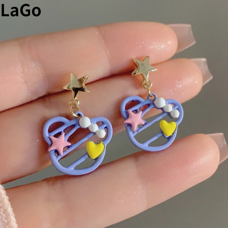 

Trendy Jewelry 925 Silver Needle Blue Little Earrings Earrings Lovely Design Pretty Design Star Earrings Fro Women Girl Gift