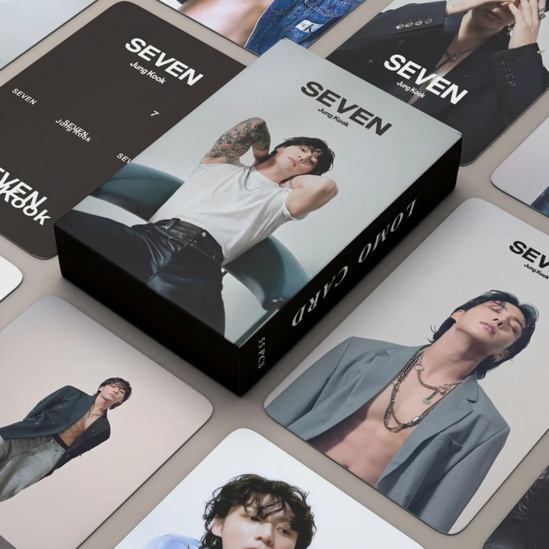 

55pack/set Kpop Jungkook SEVEN Solo Lomo Card SUGA Road To D-Day Jimin Face Album HD Photo Print Cards for Fans Gift Collection