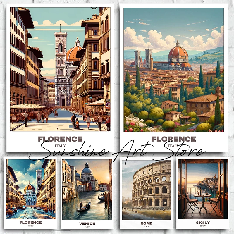 Венеция Флоренция римские фото Искусственные Стены Декор для стен Италия города