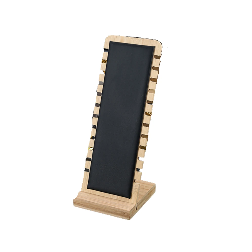 

Wood Jewelry Stand Necklace Detachable Holder Long Chain Organizer Suede/Leather Surface Standing Rack Storage
