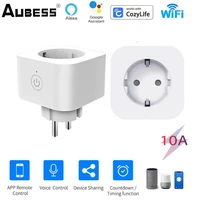 aubess wifi smart plug 10a eu socket smart life app work with alexa google home assistant voice control timing socket outlet
