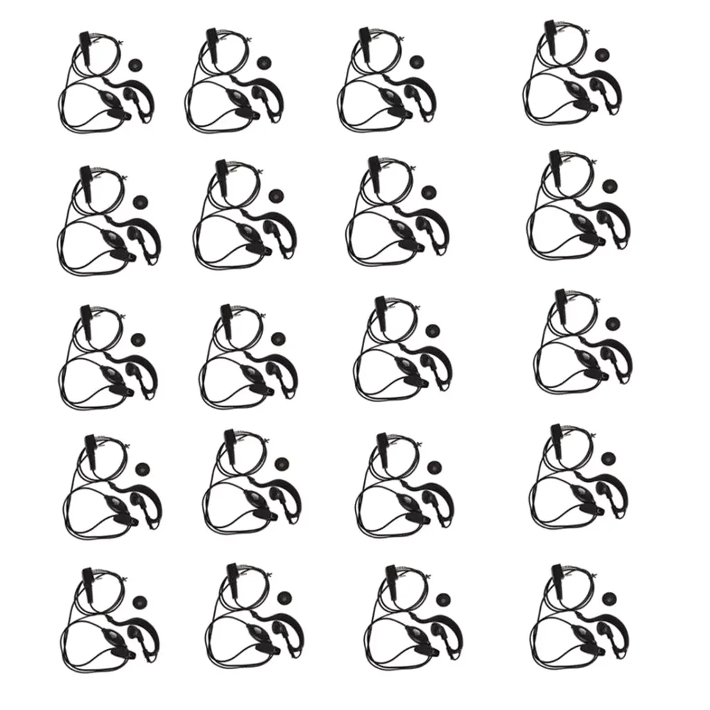 The new 20 Pieces G Shape Ear-Clip Earpiece Headset Mic Single Wire for Kenwood 2 Way Radio Walkie Talkie