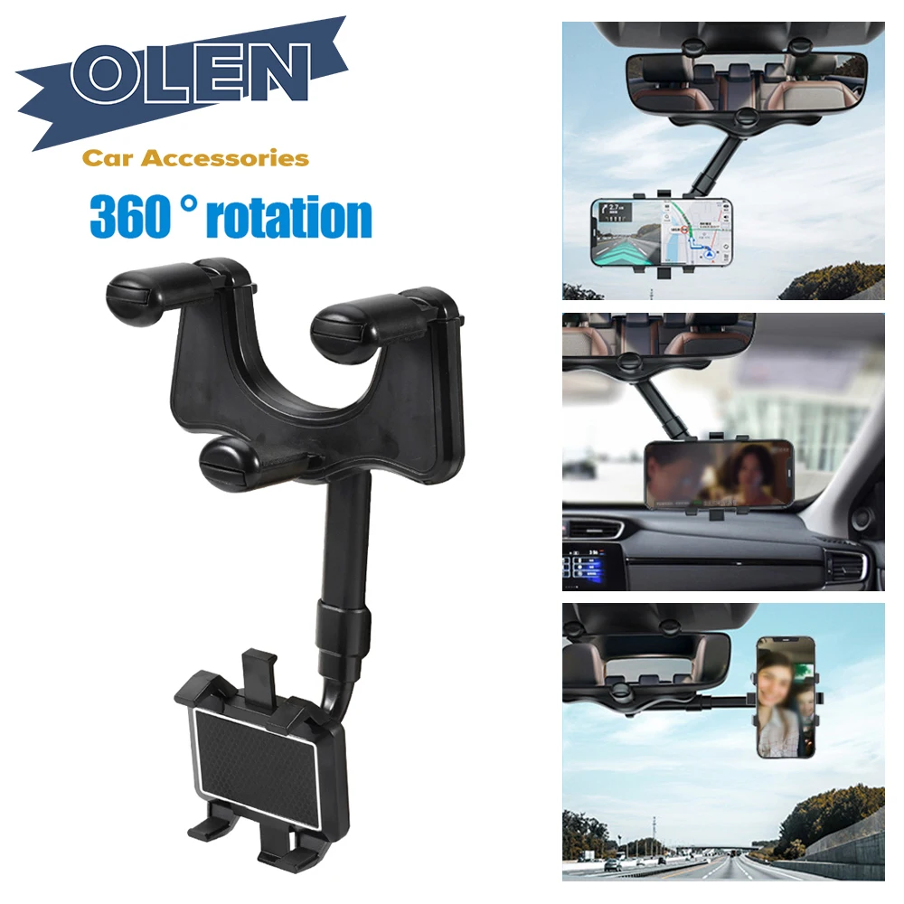 Автомобильный держатель для телефона на зеркало заднего вида с поворотом 360 ° -
