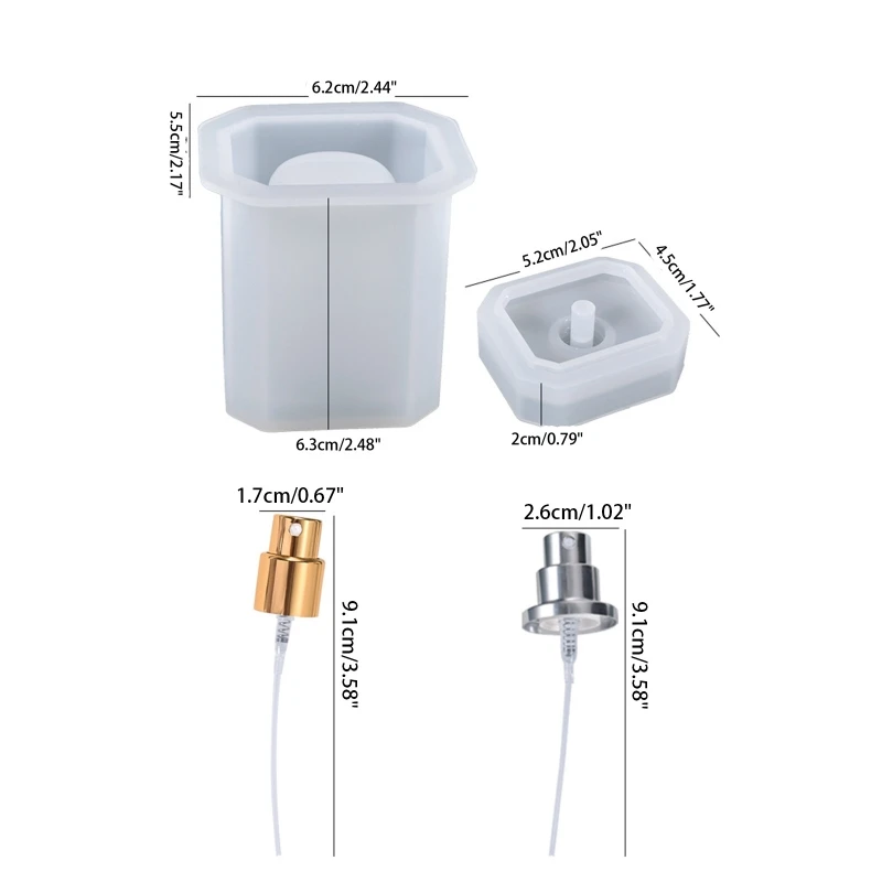 

Perfume Dispenser Pump Bottle Resin Mold Kit Silicone Bottle Mold with Pump Dispenser for Soap Shampoo Lotions Creams