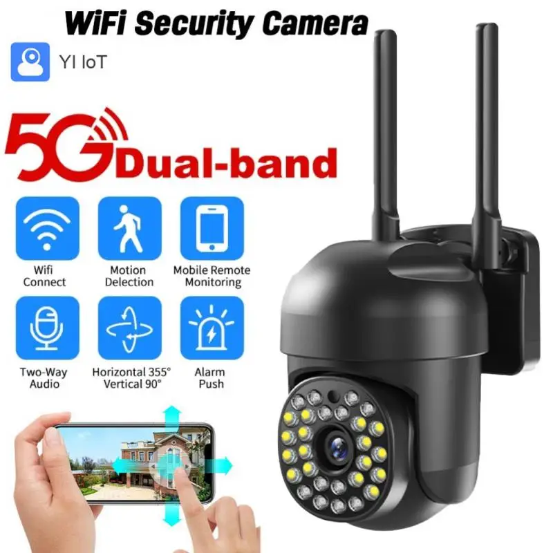 

5Ghz Wifi IP Camera Outdoor 2MP Ai Human Detection Auto Tracking PTZ Camera Color IR Night Vision Home Security CCTV Camera New